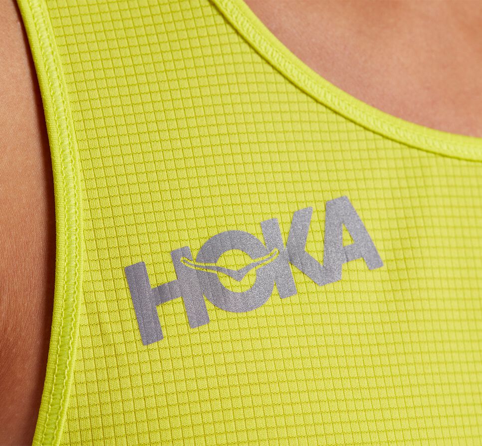 Hoka One One Singlet Löpartopp Herr Citrus | 58WSNHMOG