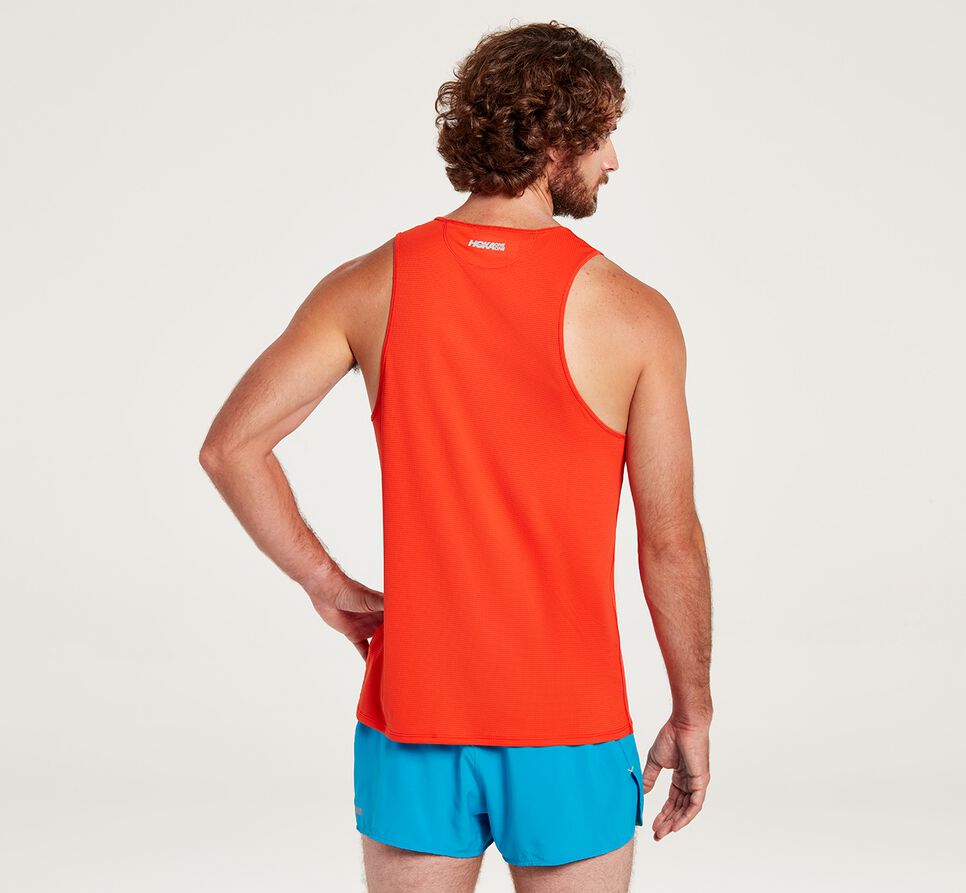 Hoka One One Singlet Löpartopp Herr Fiesta | 70ONQAGHF