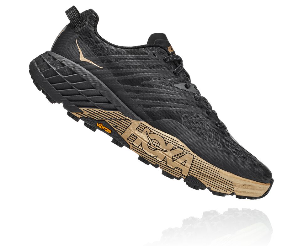 Hoka One One Speedgoat 4 CNY Trail löparskor Unisex Svarta Guld | 18JCRMOTK