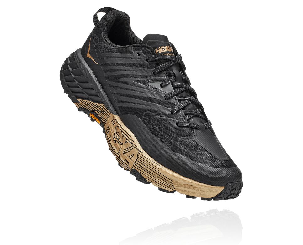 Hoka One One Speedgoat 4 CNY Trail löparskor Unisex Svarta Guld | 18JCRMOTK