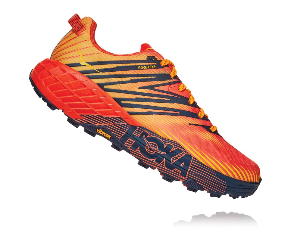 Hoka One One Speedgoat 4 GORE-TEX Trail löparskor Herr Röda Guld | 10IEJHPYN