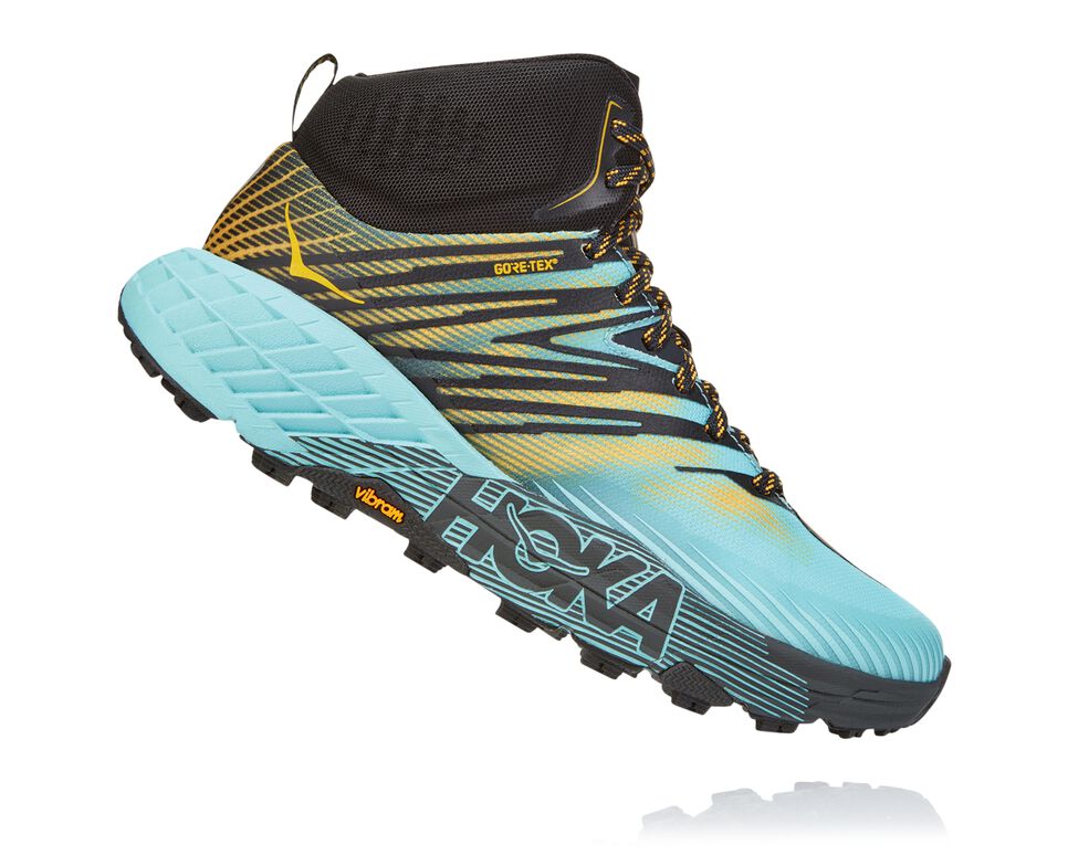 Hoka One One Speedgoat Mid GORE-TEX 2 Trail löparskor Dam Antigua Sand / Golden Rod | 08DLBZAMH