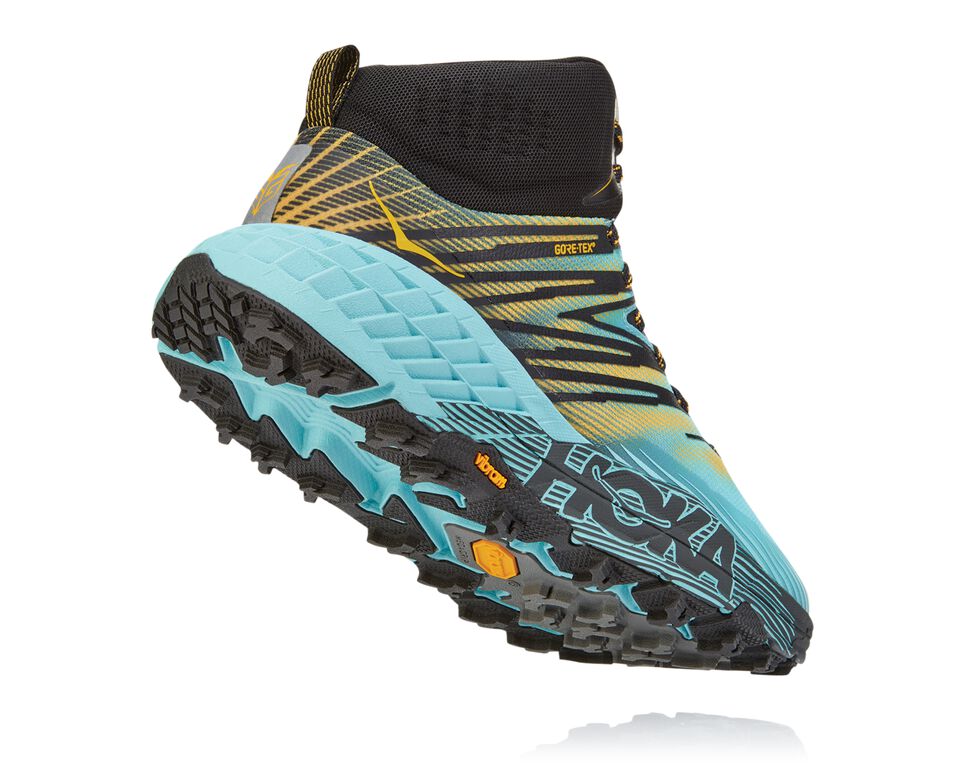 Hoka One One Speedgoat Mid GORE-TEX 2 Trail löparskor Dam Antigua Sand / Golden Rod | 08DLBZAMH