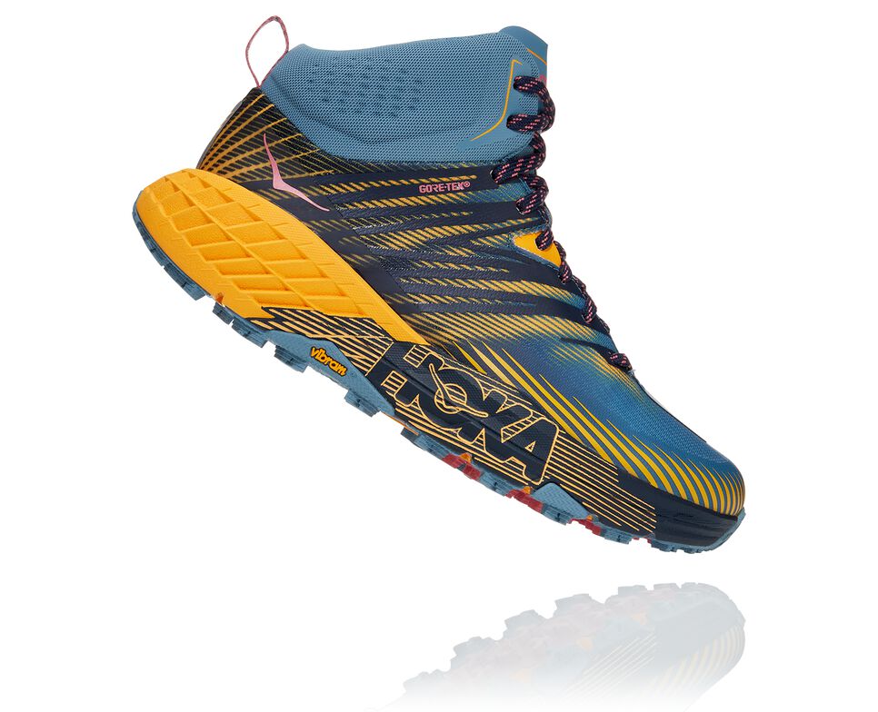 Hoka One One Speedgoat Mid GORE-TEX 2 Trail löparskor Dam Blå | 85HQKBPRW