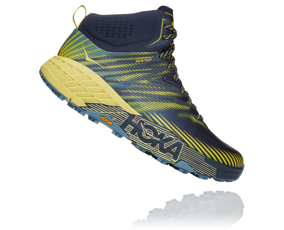 Hoka One One Speedgoat Mid GORE-TEX 2 Vandringskängor Herr Svarta Blå | 07NBOHCZI