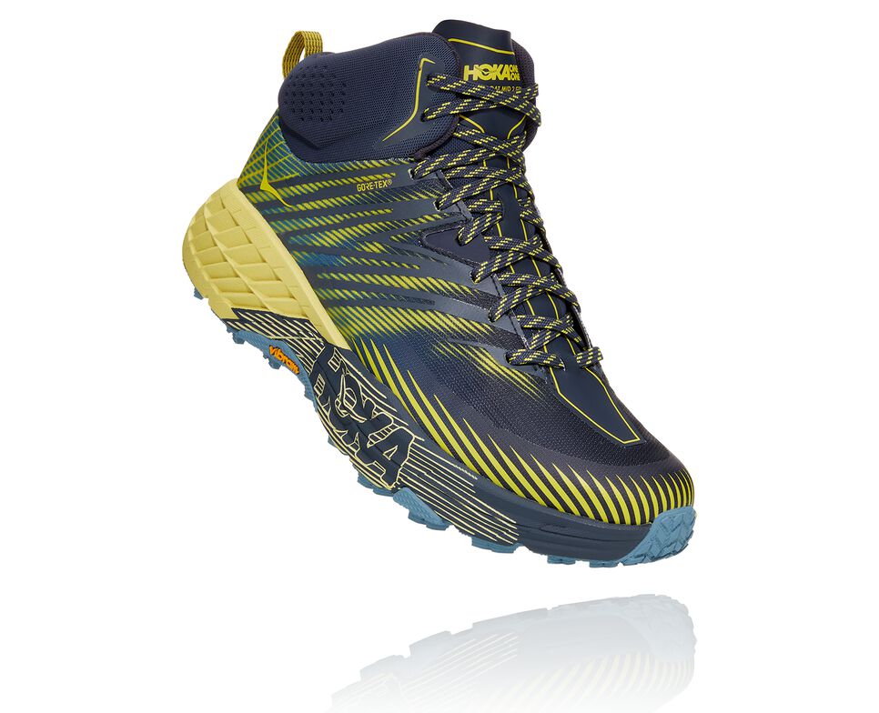 Hoka One One Speedgoat Mid GORE-TEX 2 Vandringskängor Herr Svarta Blå | 07NBOHCZI