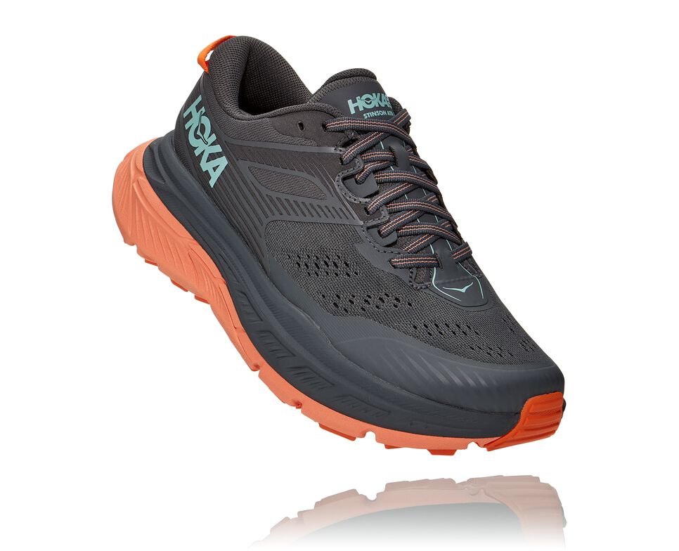 Hoka One One Stinson Atr 6 Trail löparskor Dam Castlerock / Cantaloupe | 70UAMFZYS