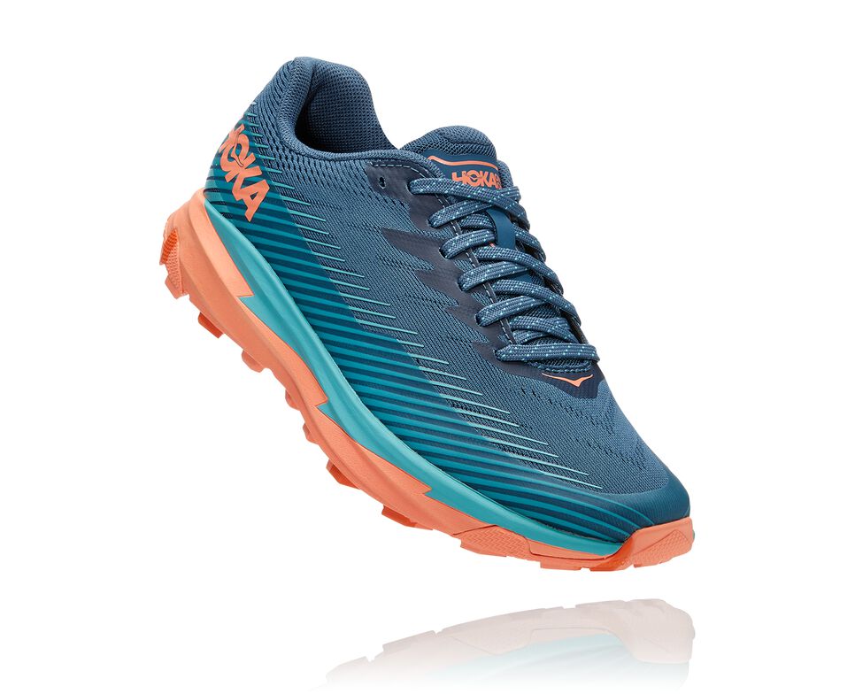 Hoka One One Torrent 2 Trail löparskor Dam Real Teal / Cantaloupe | 05FDCSWEZ